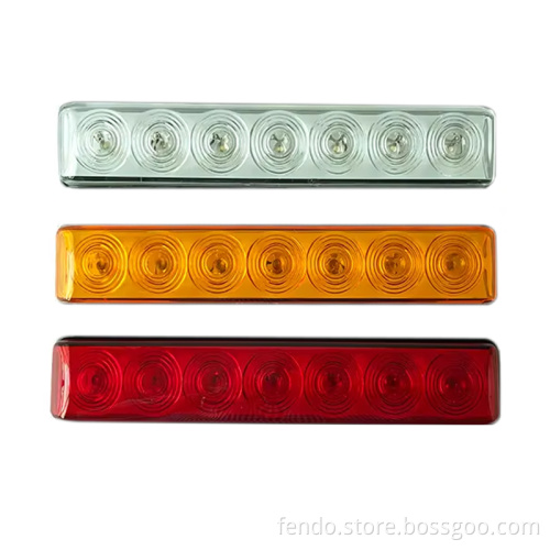 12LED Three Color Amber White Red Truck Trailer Light Bar